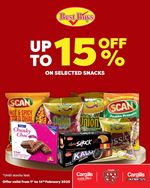 Get up to 15% off on selected Snacks at Cargills Food City