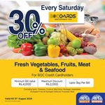 30% Off on Fresh Vegetables, Fruits, Meat and Seafood at Arpico Super Centre for BOC Credit Cards