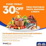 30% Off on Fresh Vegetables, Fruits, Seafoods, & Meats at Arpico Super Centre for Sampath Mastercard & Visa Credit Cards