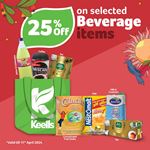 Up to 25% off on selected Beverages Items at Keells