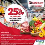 25% off for NDB Credit Cards at LAUGFS Supermarket