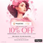 10% off for Sampath Bank's Ladies 1st Debit Card holders at Diliganz