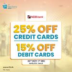 Get up to 25% off for NDB Bank Cards at The Factory Outlet