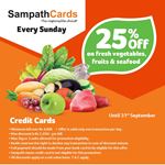 25% off on fresh vegetables, Fruits, & seafood at Keells for Sampath Credit Cards 