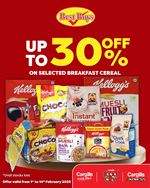 Get up to 30% off on selected breakfast cereal at Cargills Food City