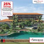 Enjoy 25% Savings on double and triple luxury room bookings for full-board stays at Cinnamon Bentota Beach with DFCC Pinnacle Credit Cards