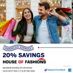 Enjoy 20% savings at House of Fashions with Nations Trust Bank American Express