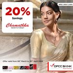 Enjoy 20% Savings on silver jewellery at Chamathka Jewellers with DFCC Credit and Debit Cards