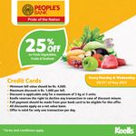 25% Off on Fresh Vegetables, Fruits & Seafood at Keells for People's Bank Credit Cards