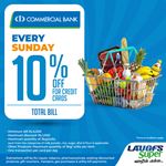 10% off for Commercial Bank Credit Cards at LAUGFS Supermarket