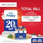 20% off on total bill for Pan Asia Bank Credit cards at Arpico Super Centre