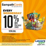 10% Off for Sampath Bank Credit Cards at LAUGFS Supermarket