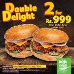 Enjoy 2 delicious Crispy Chicken Burgers for only Rs. 999 at Keells