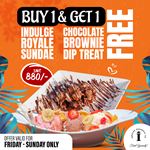 Enjoy Buy One, Get One FREE on selected treats at Indulge Desserts Co.