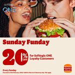 Enjoy 20% off on your total bill for Softlogic One Loyalty customers at Burger King