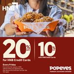 Exclusive Offer for HNB Bank Card Holders at Popeyes Sri Lanka