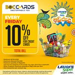 10% off on total bill for BOC Credit Cards at LAUGFS Supermarket
