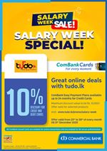 Great Online (Salary week) deals at tudo.lk with ComBank Credit and Debit Cards