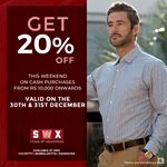 Pay with cash and get 20% off your bill for purchases from Rs. 10,000 and above at ShirtWorks