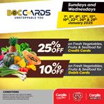 Get up to 25% off on fresh Vegetables, Fruits & Seafood at Cargills Food City using your BOC Bank Credit & Debit Cards!