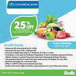 25% on Fresh Vegetables, fruits, seafood & fresh meat at Keells for Commercial Bank Credit Cards