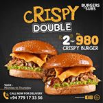 Burgers vs Subs Crispy Double 2 Crispy Burgers for Rs.980