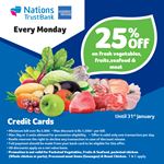 25% off on fresh vegetables, fruits, seafood & meat at Keells for Nations Trust Bank Credit Cards