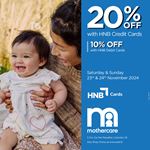 Enjoy up to 20% off with HNB Cards at Mothercare Sri Lanka