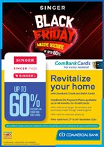 Black Friday offer: Up to 60% off at singer with ComBank Credit and Debit Cards