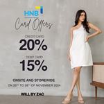 Get up to 20% off for HNB Cards at Will by Zac