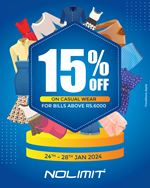 Get 15% OFF on Casual wear at NOLIMIT