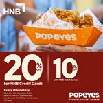 Exclusive Offer for HNB Bank Card Holders at Popeyes Sri Lanka