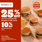 Enjoy up to 25% Off for Sampath Bank Cards at Burger King