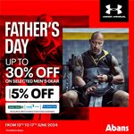​Enjoy up to 30% off on selected men's gear + additional 5% off on Amana, Commercial and HNB credit and debit card at Abans