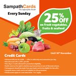 25% off on fresh vegetables, fruits & seafood at Keells for Sampath Bank Credit Cards 