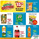 Up to 15% off on selected Beverages at LAUGFS Supermarket