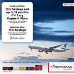 Enjoy 15% Savings on return air tickets to any destination on Cathay Pacific Airlines at findmyfare.com with DFCC Cards