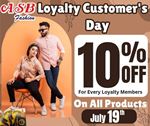 10% Discount on Total Bill Value for ASB Fashion Loyalty Card Holders