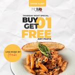Buy One Get One Free any Pasta every Thursday at MoMo
