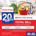 20% Off on Total Bill for Pan Asia Bank Credit cards at Arpico Super Centre