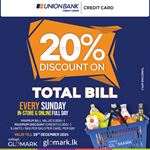 Enjoy 20% DISCOUNT on TOTAL BILL with Union Bank Credit Card at Softlogic GLOMARK