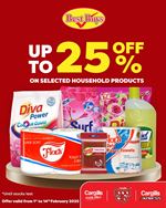 Get up to 25% off on selected Household products at Cargills Food City