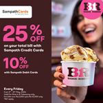Enjoy up to 25% Off at Baskin Robbins for Sampath Bank Cards
