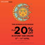 FLAT 20% OFF this Avurudu and EID at Exclusive Lines