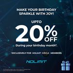 Up to 20% Off during your birthday month for NOLIMIT circle members