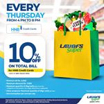 10% Off on total bill for HNB Credit cards at LAUGFS Supermarket