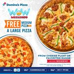 Buy any Large Pizza from Cheese Float or Favorites Range to grab a FREE Medium Pizza from the same range at Domino's Pizza 