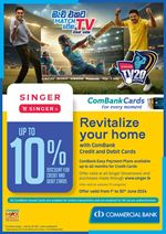 Revitalize your home at Singer.lk with ComBank Credit and Debit Cards