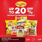 Up to 20% off on selected breakfast Cereals at Cargills Food City