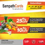 Get 25% & 10% OFF on Fresh Vegetables, Fruits & Seafood at Cargills Food City using your Sampath Bank Credit & Debit Cards